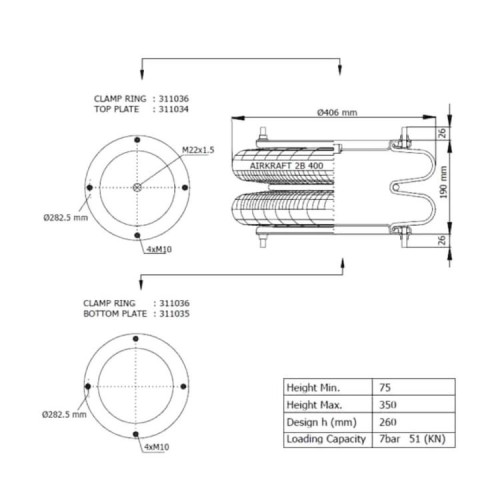 Пневморесора 16"*2 SP2340 SAF/AT  (Airtech)