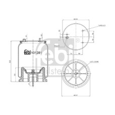 Пневмоподушка DAF CF 75, CF 85, XF 105, XF 95 01.01 (Febi)