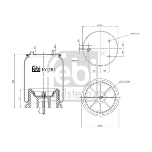 Пневмоподушка DAF CF 75, CF 85, XF 105, XF 95 01.01 (Febi)